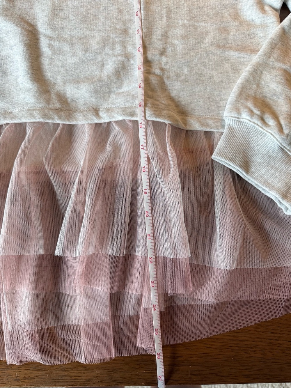 Hem & Thread Gray Pullover with Blush Tulle Tiered Hem - Picture 11 of 15